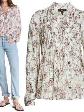 Rag & Bone Sachi Floral Print Blouse Medium NWT